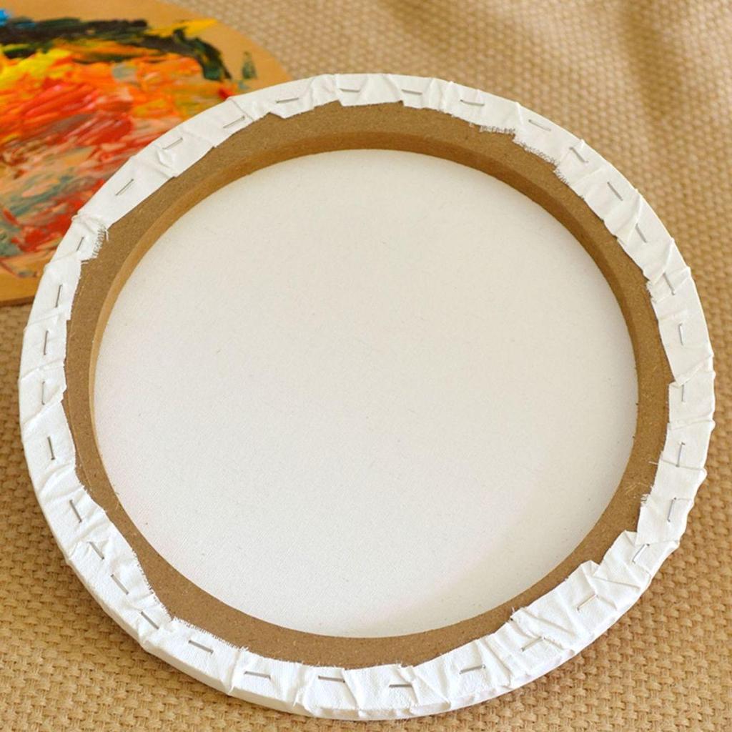 Round Wooden Cotton Canvas Oil Painting Frame for Beginners - Oval DIY