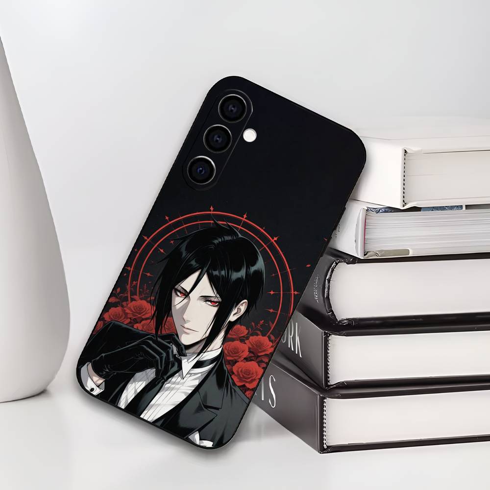 Black B-ButlerS Phone Case For Samsung Galaxy A73,A72,A71,A70,A53,A52,A51,Others Soft Black Cover