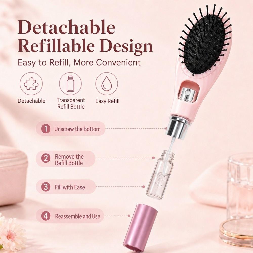 Anti-Static Spray Hair Brush Fine Mist Massage Hair Brush New Spray Massage Comb Daily Hair Care