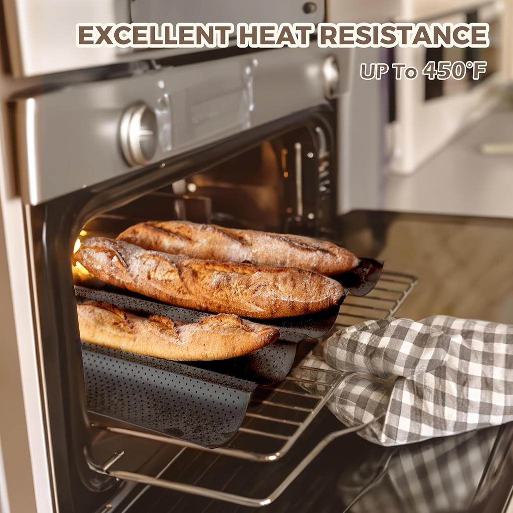 תבנית בגט מחוררת Nonstick תבנית אפיית לחם צרפתי תנור טוסטר 2/3/4 חריצים כיכרות כיכר תבנית אפייה טוסט בישול אופים