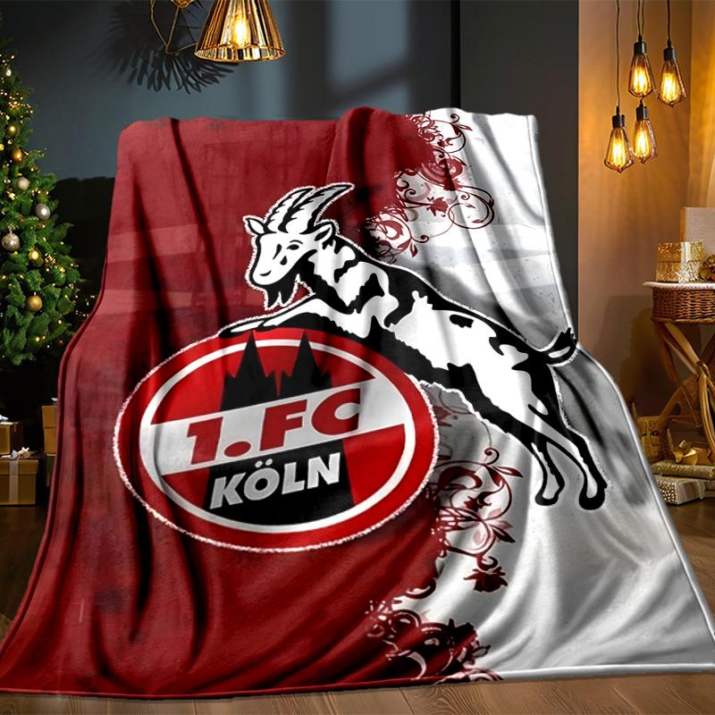 Coperta Leggera del Football Club Koln Capra Ideale per Letto Perfetta per Viaggi, Campeggio, Soggiorni, Uffici, Divani, Regalo di Natale per tifosi