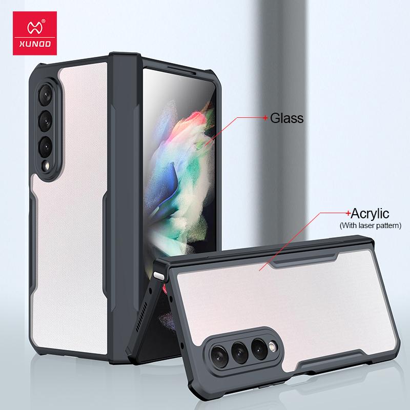 

Xundd для Samsung Galaxy Z Fold 3 4 5 6 Fold 7 Складной чехол Подушка безопасности Защита от падения Защита камеры Акриловая и ТПУ крышка для For Galaxy Z Fold 5&1 PCS чёрный