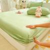 Solid Color Skin-Friendly Milk Fiber Fitted Sheet Brushed Anti-Scratch Simmons Mattress Cover Bedspread Non-Slip All-Inclusive