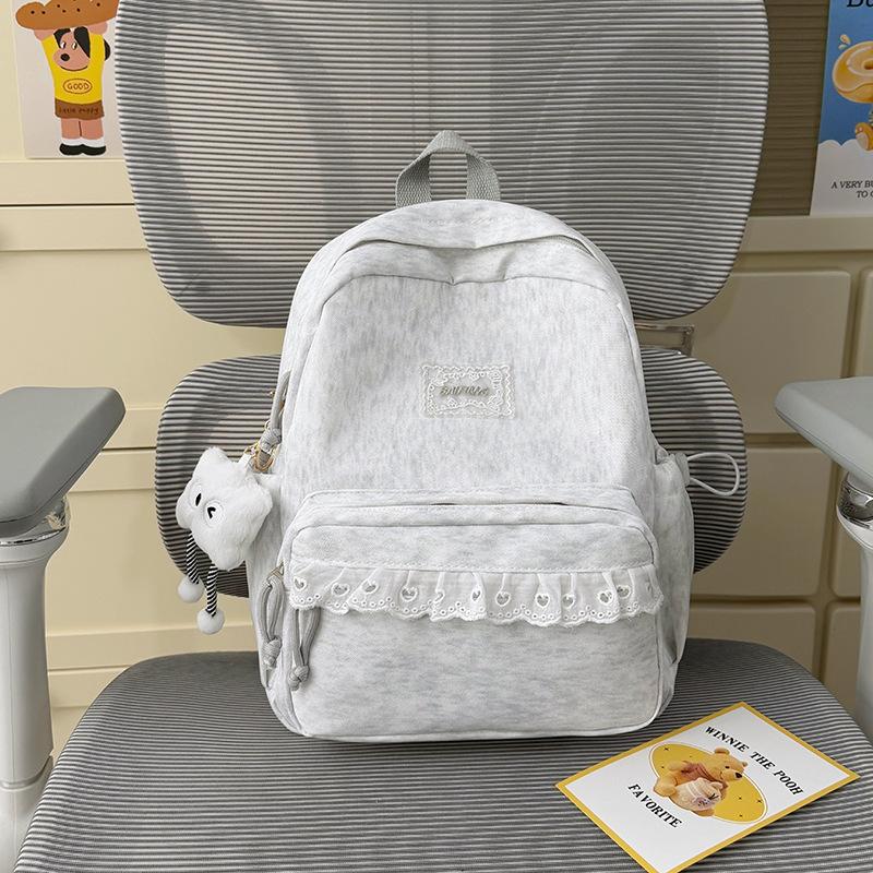 Schoolbag spring new Korean style INS style lace trim middle school backpack, large capacity middle school backpack for women
