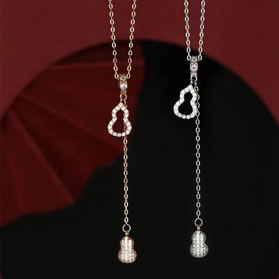 Fulu Necklace Hollow Gourd Light Luxury Sweater Chain Natal Year Clavicle Chain Women New Year