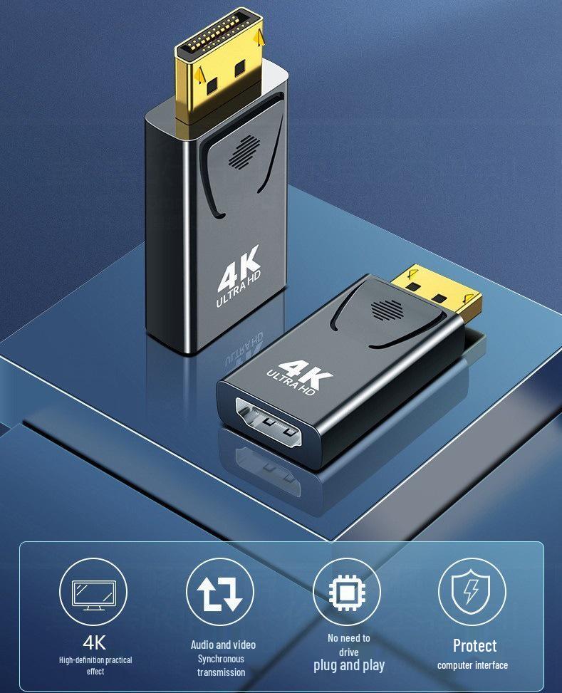 4K DP to HDMI Adapter: Connects DP to HDMI for Monitors and Projectors
