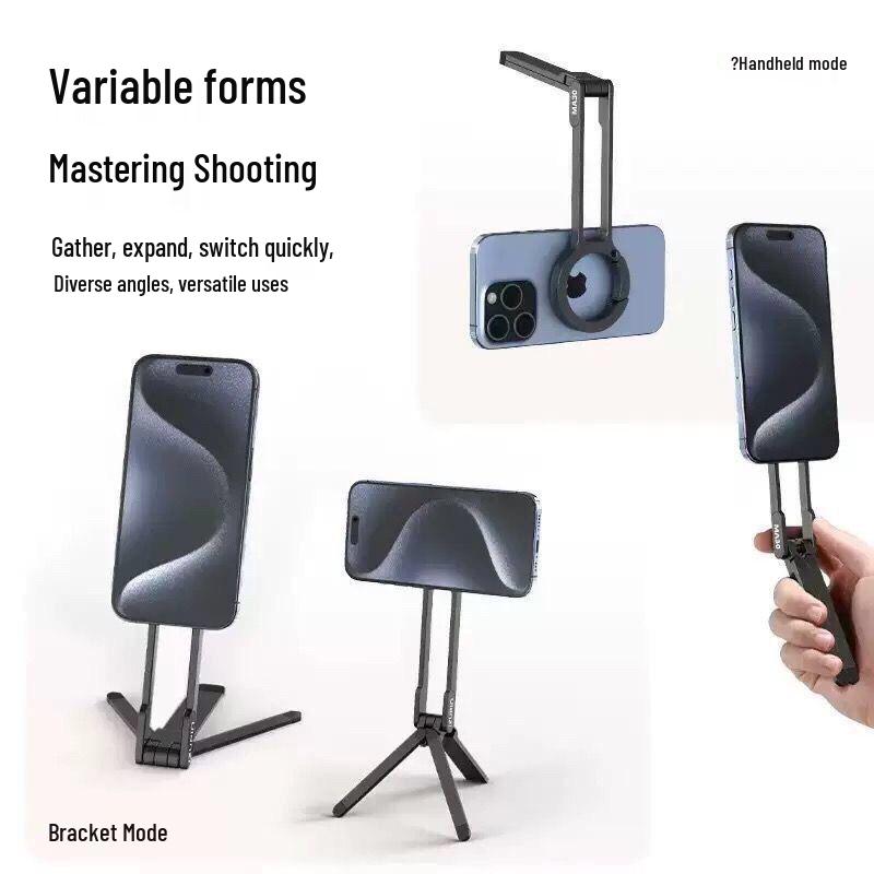 Portable Magnetic Phone Holder Tripod for Climbing, Photography, Travel, and Live Streaming - Multi-functional Horizontal/Vertical Expansion