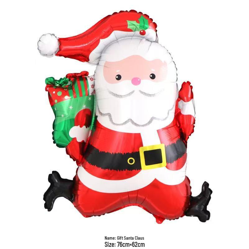 Large Christmas Tree and Santa Claus Aluminum Foil Balloons for Window Display 