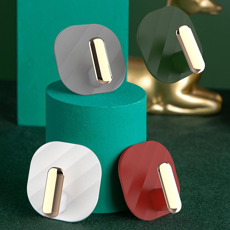 4Pcs Punch-free Hooks Strong Viscose Adhesive Hook Door Wall Bathroom Kitchen Key No Trace Viscose Coat Hook