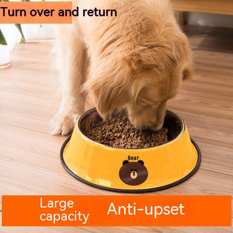 

Миска для собаки Бассейн для собаки Большая миска для риса с защитой от опрокидывания для домашних животных Миска для еды из нержавеющей стали Миска для корма для собак Золотистый ретривер Сацума Миска для риса