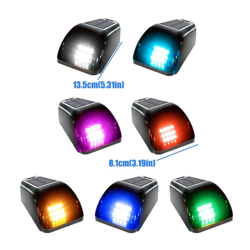 Motorcycle Truck Roof V Light for Pickup Custom Builds, Solar Powered 12 LED Marker Lamp, Black ABS PC Housing, Single Light Pack
