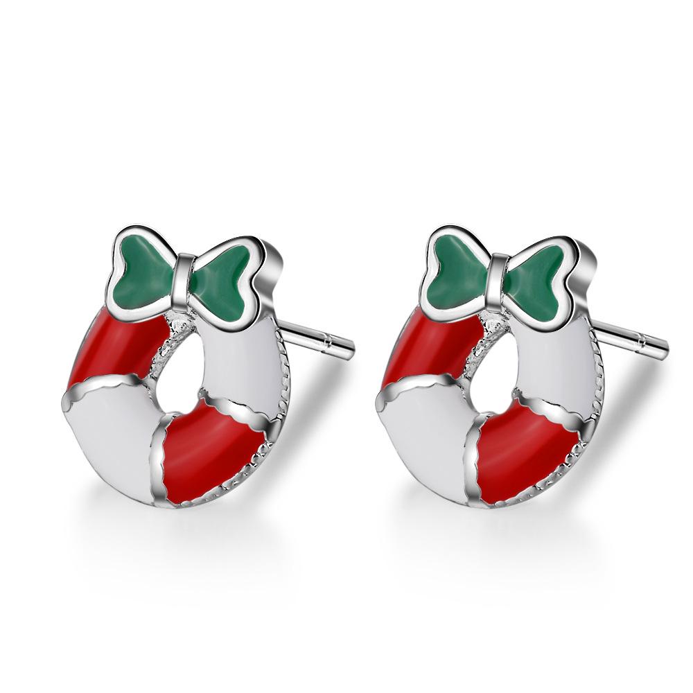 Furry Autumn & Winter Snowflake Bell Stud Earrings for Women - Christmas Jewelry Collection