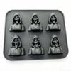 Forma de Silicone para Gelo com 6 Cavidades de Caveira Bandeja de Gelo de Liberação Fácil Rosto de Fantasma Gritando Forma Antiaderente para Fazer Cubos de Gelo para Uso na Cozinha e no Bar