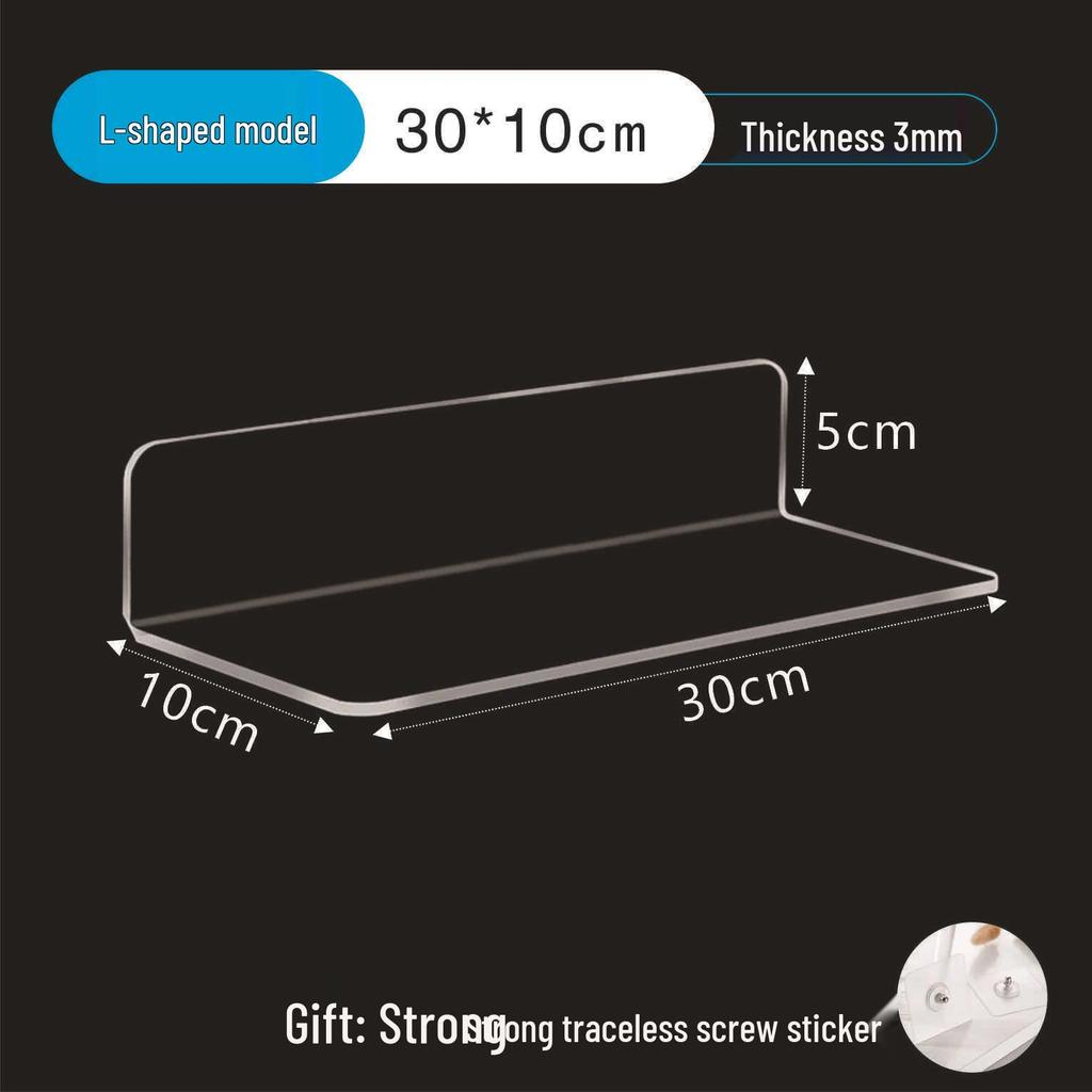 Acrylic L-Shaped U-Shaped No-Drill Wall Storage Rack for Bathroom, Shower, Kitchen Display
