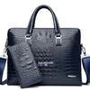 Men's Fashionable Crocodile Pattern Crossbody Handbag and Briefcase