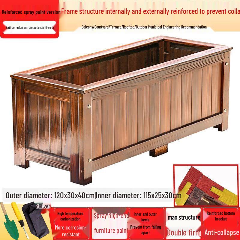 Hualongdun Heavy-Duty Anticorrosive Wooden Planter Box