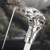 White Metal Snake Cobra Head Wooden Fashion Stick Decorative Cospaly Party Wood Walking Cane Halloween Mace Wand Crosier 93cm