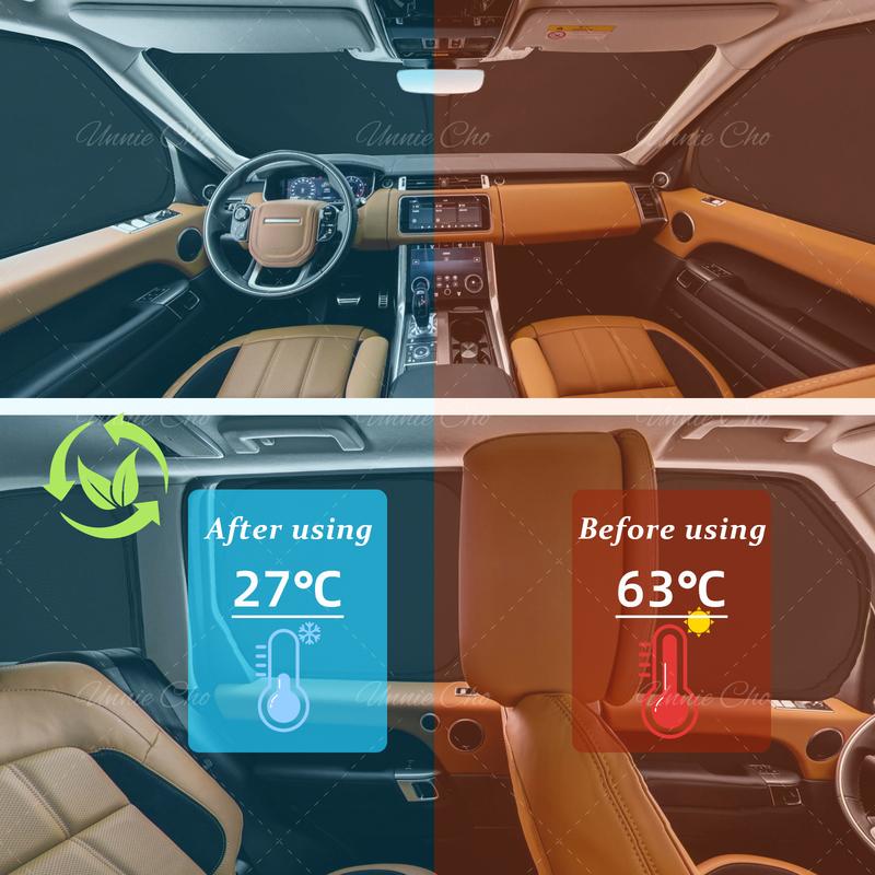 Fit for Range Rover Sport L494 Accessories 2014- 8PCS Windshield Sunshade Kit Foldable Sun Visor Privacy Protection