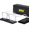 HBK Retro Simple Unisex Anti Blue Light Glasses Personalized Flat Double Bridge Frame Design Glasses Frame Ideal for Gifts