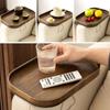 Holz Sofa Armlehnen Tablett Tisch, Faltbarer Couch Arm Clip-On Tablett zum Essen Trinken, Platzsparendes Bambus Sofa Beistelltisch für Fernbedienung Tasse Snack