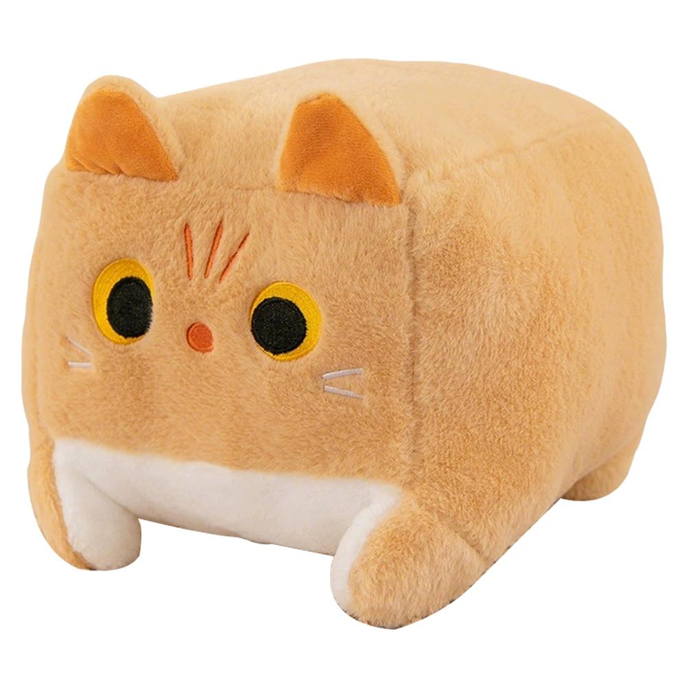 Square Cat Pillow Plush Toy Kawaii Black Cat Cushion Fluffy Soft Stuffed Animal Doll For Kids Home Decor Gift