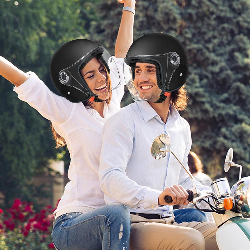 Electric Motorcycle Helmets Light Weight Moto Half-helmets Riding Lens Helmets Sunscreen Helmets  Ultralights Cycling Bike Caps