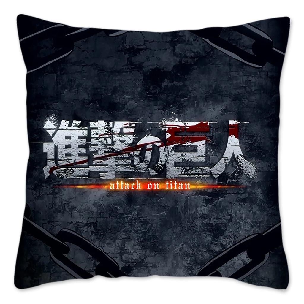 Attack On Titan Pillow Case Home Decoration Polyester Cushion Cover for Sofa Bedroom Throw Pillow Cover Housse De Coussin