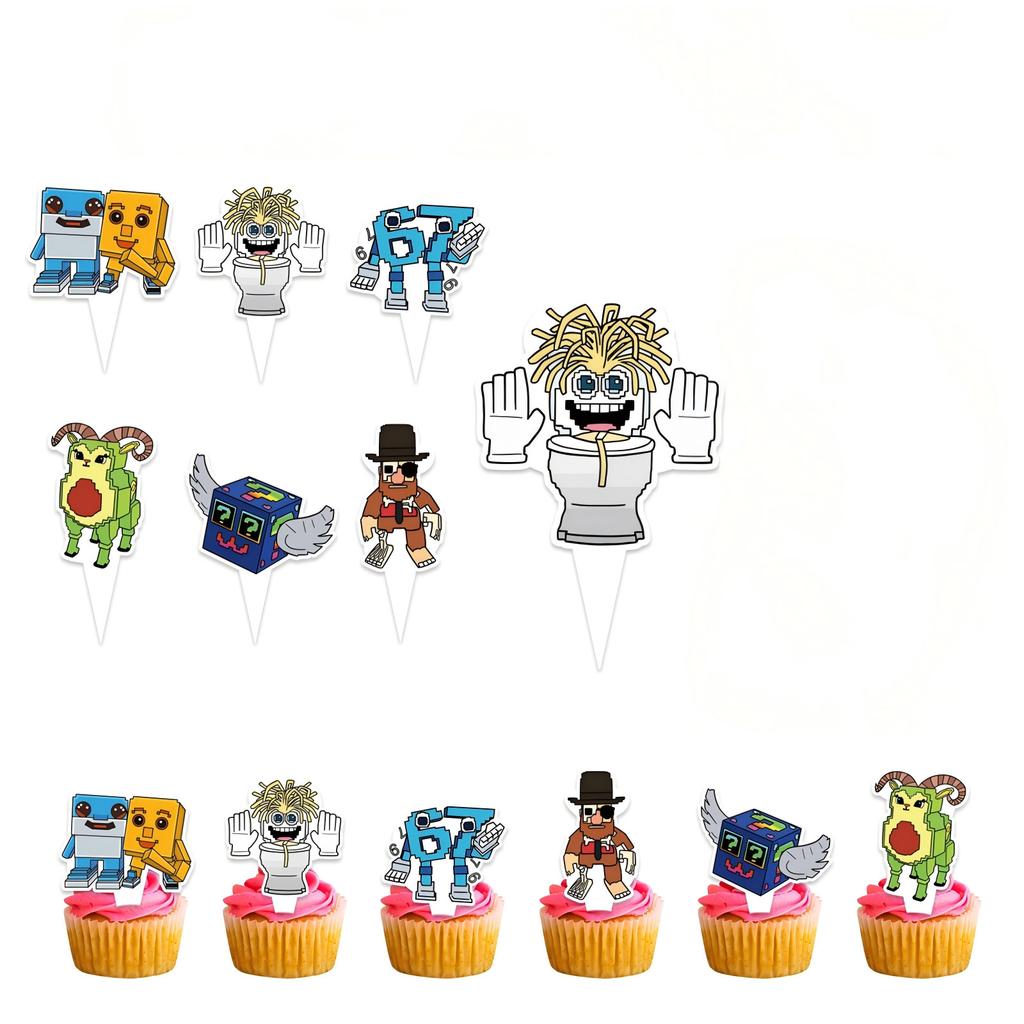 Birthday Theme Party Decoration Banner Pull Flag Cake Flag Balloon- Set