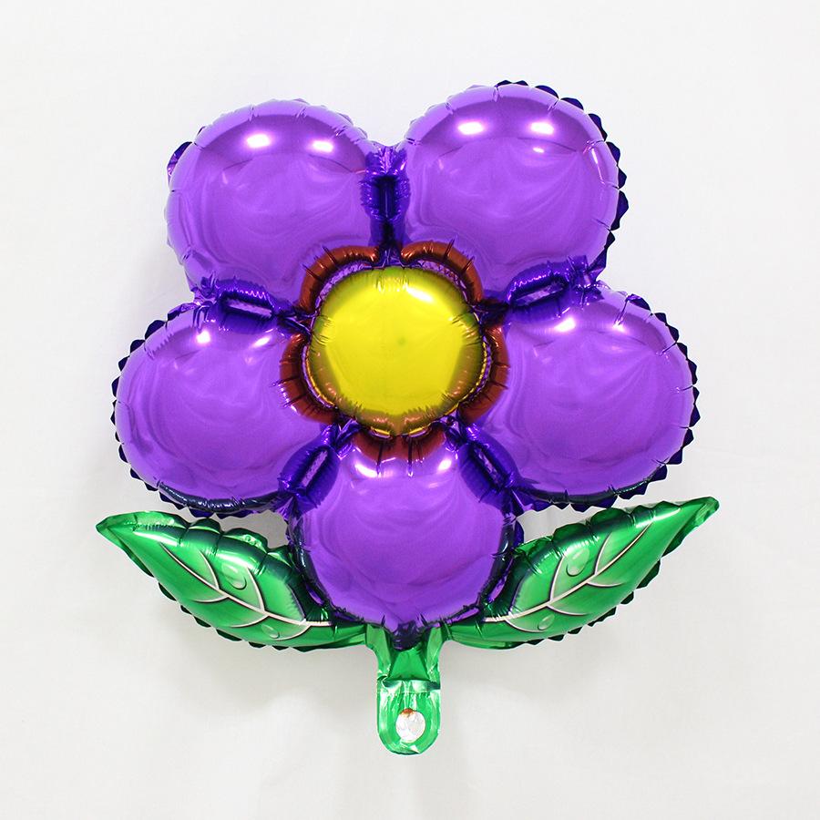 

10 шт. 18-дюймові Фольговані Кульки Квіти Листя Квітка Куля День Народження Весілля Декорації Святкові Товари 10pcs фіолетовий