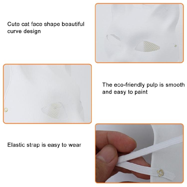 Cats Mask Masquerade Mask Anime Cosplay Mask Hand-Painted Cats Mask with Plush Fabric Blank Mask for Halloween