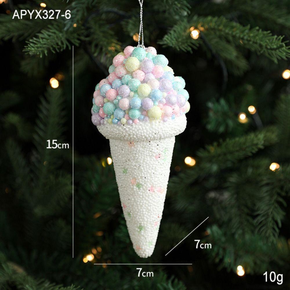New Foam Ice Cream Pendant Colorful DIY Decor Christmas Resin Pendant Christmas Tree Decoration New Year Party