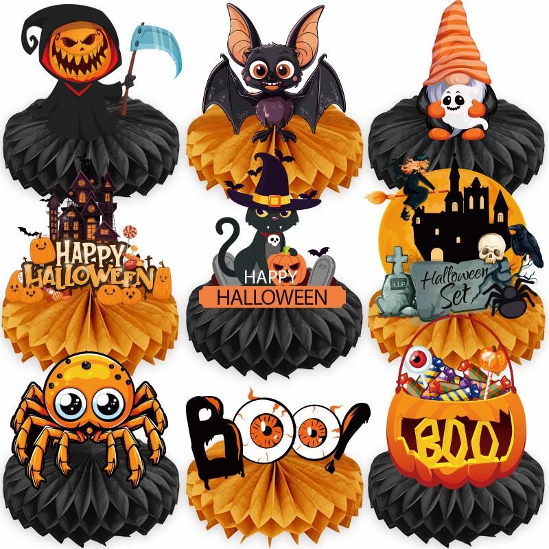

Party Decoration Supplies Halloween Spider Pumpkin T Honeycomb Ornament One Size