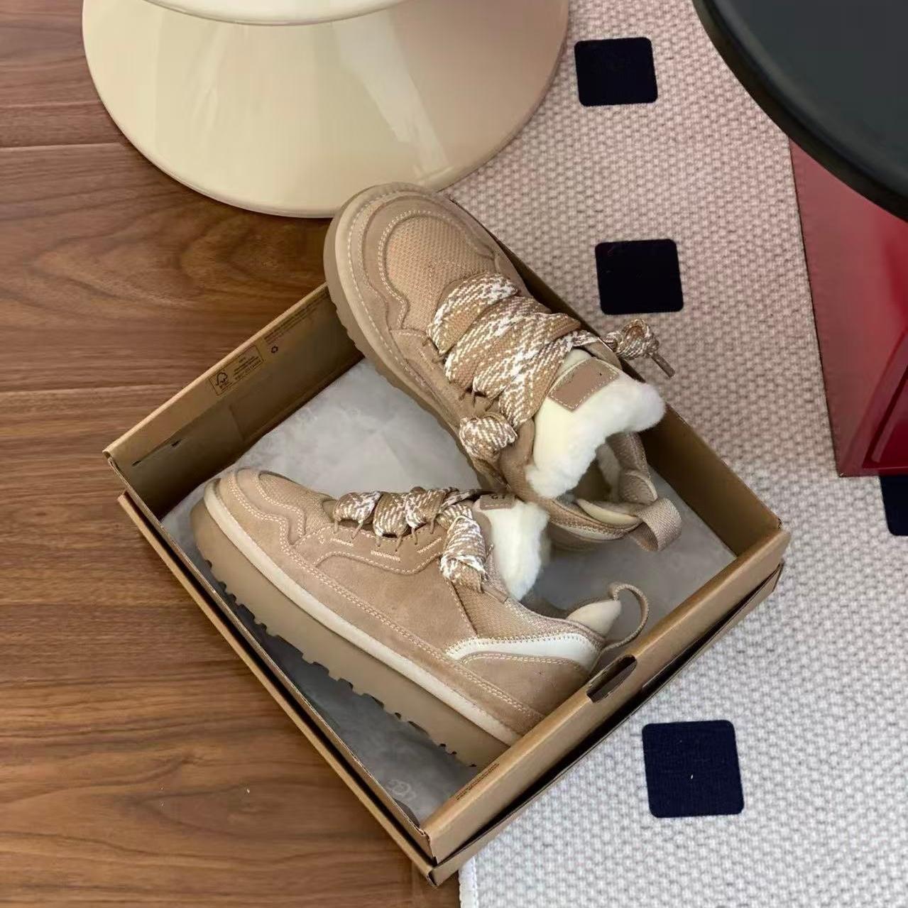 

Sanpo Snow Boots - Winter Mel Woman Thick-soled Fur-embedded All-weather Leather Casual Shoes - Snow Boots 40 пісочний