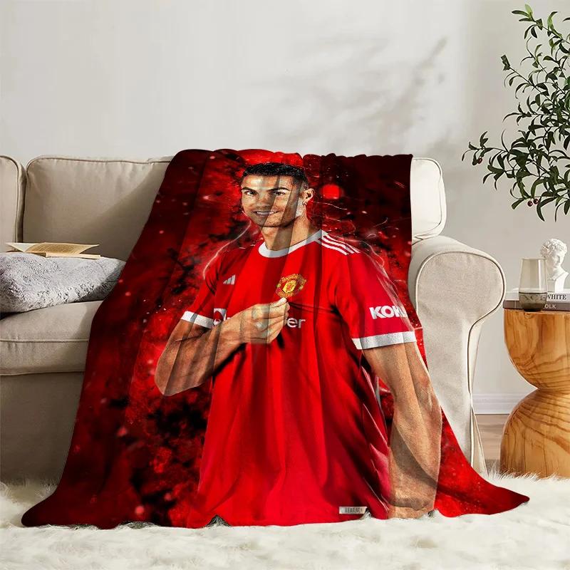 Cute Blanket CR7 Ronaldo Sofa Camp Nap Bedspread Soft Bicycle Blanket Fleece Home Textile Birthday Gift Blanket Bedroom Decor