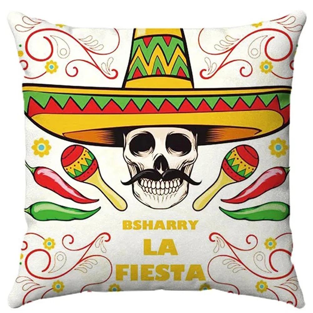 Halloween Decorative Pillowcases Fun Skull Print Pillowcases Suitable for Home Living Room Sofa Room Decoration