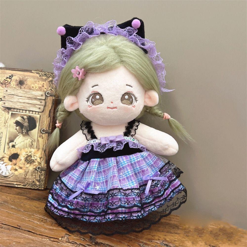 Multicolor Doll Dress Suit 20CM Doll Cap Dress Toy Doll Headwear Dress Set Cotton Stuffed Doll