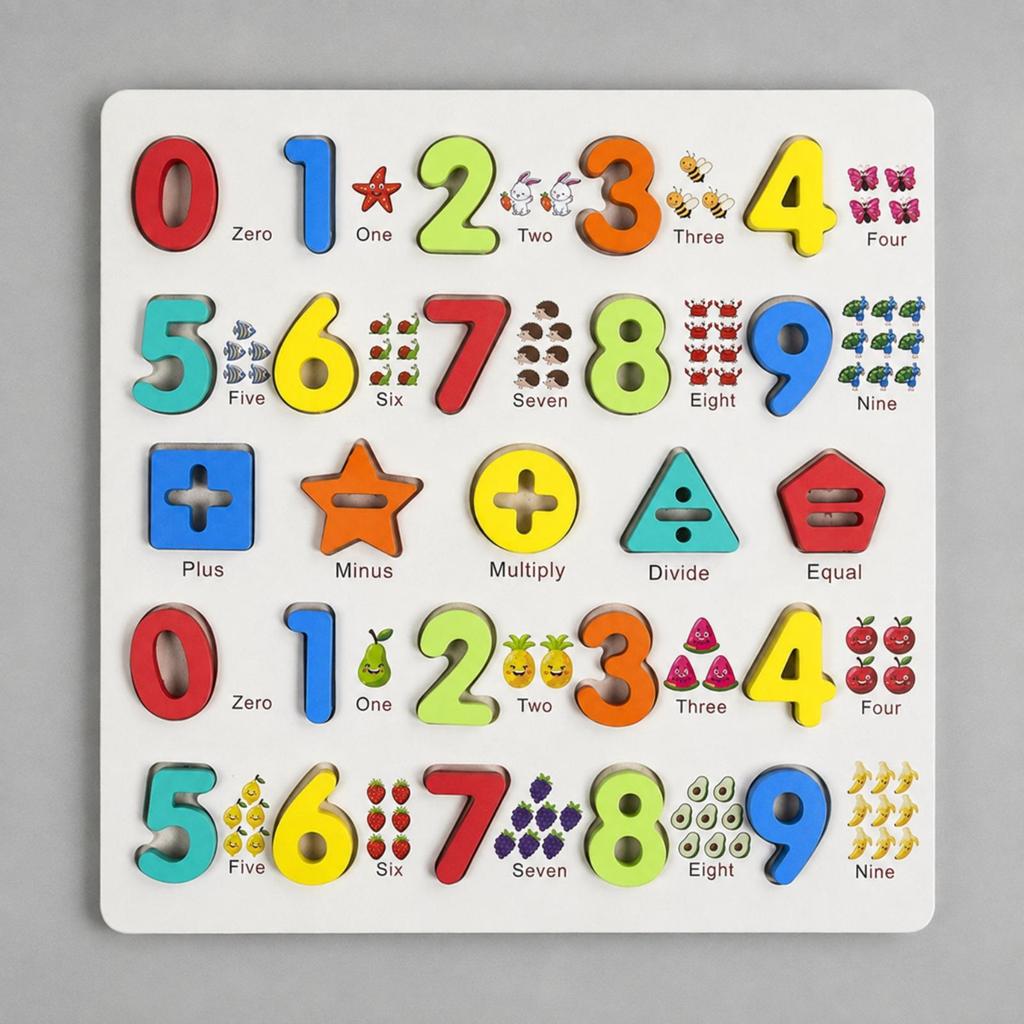 3D Educational Matching Learning Board Hands-on Wooden Puzzle with