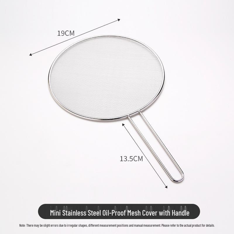 

304 Stainless Steel Oil Splatter Guard & Explosion-Proof Lid with Handle - Frying Pan Cover and Filter Screen