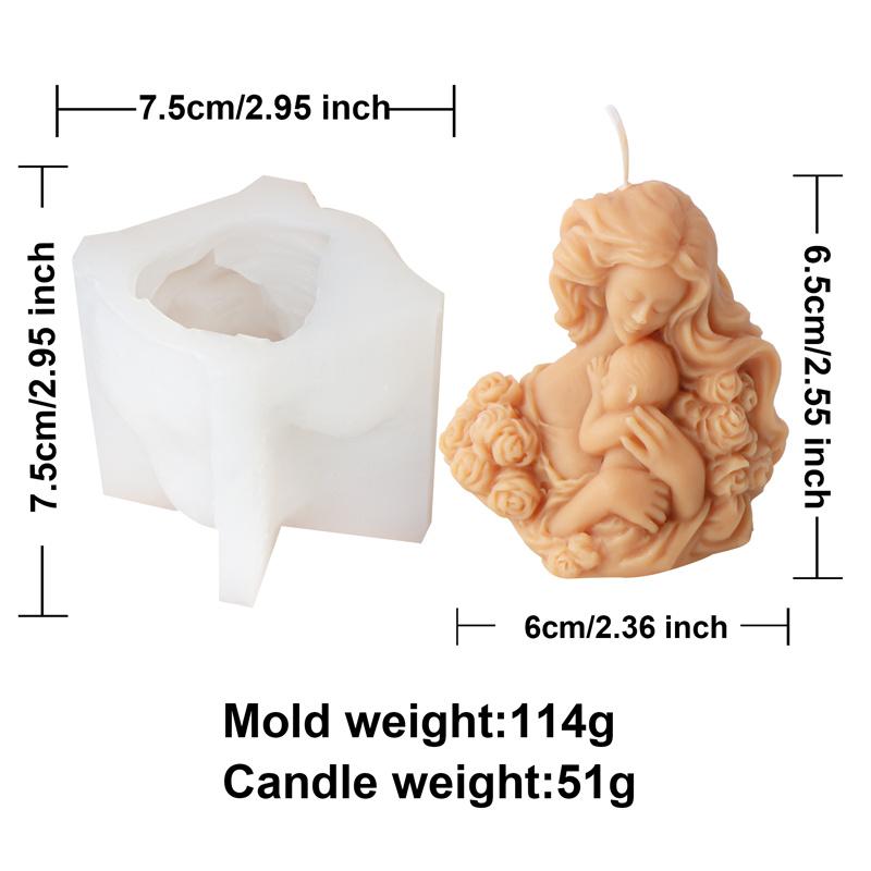 

3D Мать с ребенком Свеча Силиконовая форма Сделай сам Боди-арт Скульптура Ароматерапия Изготовление свечей Гипсовая форма Украшение для стола