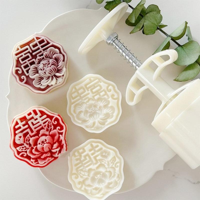 Formy do ciastek księżycowych z pomyślnymi wzorami Funkcjonalna ręczna prasa do ciastek księżycowych Wytłaczane formy na przysmaki dla entuzjastów deserów