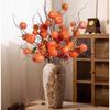 Artificial Flower Fruits Mini Persimmons Green Plants Fake Persimmons Living Room Decorations Persimmon Trees Fake Flowers