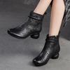 Retro oddychające buty z dziurami letnie sandały oryginalne skórzane modne buty na wysokim obcasie buty damskie