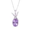 S925 Sterling Silver Inlaid Natural Colored Treasure Amethyst Pendant Angel Necklace Women'S Earrings