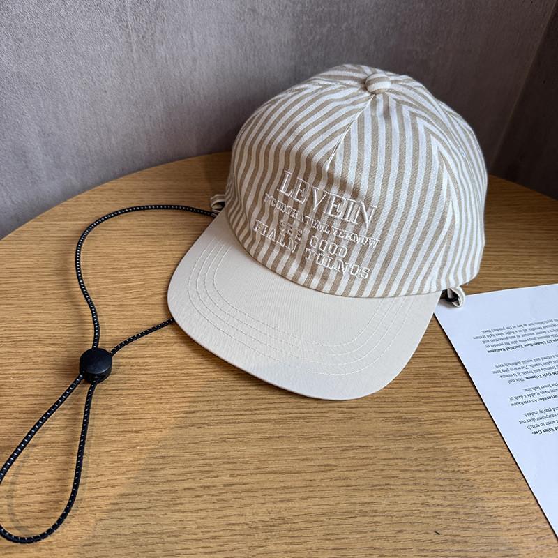 Parent Child Striped Embroidered Baseball Cap With Sun Protection For Summer Outdoor Activities