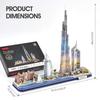 Cubic Fan 3D Puzzle Craft Kit, No Glue or Tools Required, Dubai (with LED) L523h