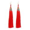 Medium cloisonne long fringed earrings retro temperament versatile cheongsam earrings Chinese earrings women