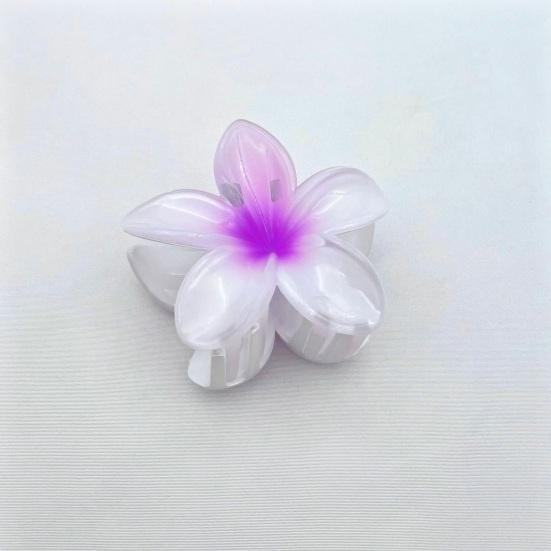 2 Pcs Flower Hair Clips Strong Claw Gradient Contrast Color Plumeria Anti-slip Hair Fixation Decoration Smooth Surface Women Hair Accessory