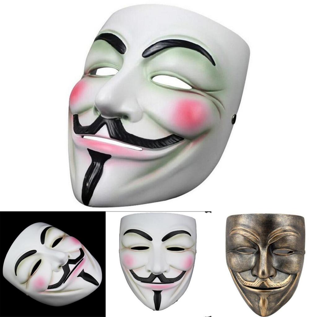 V For Vendetta White Copper V Monster Resin Mask Halloween Party Masquerade Costume Accessory For Cosplay