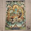 35"Thangka Embroidery Tibetan Buddhism silk Embroidery six arm Mahakala Vajra Buddha Thangka hanging screen Town house