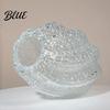 Artistic Desktop Decoration Luminous Waves Glass Flower Vase Decorative Modern Art Wide Mouth Vase Romantic Blue Light Home Decor Rustic Floral